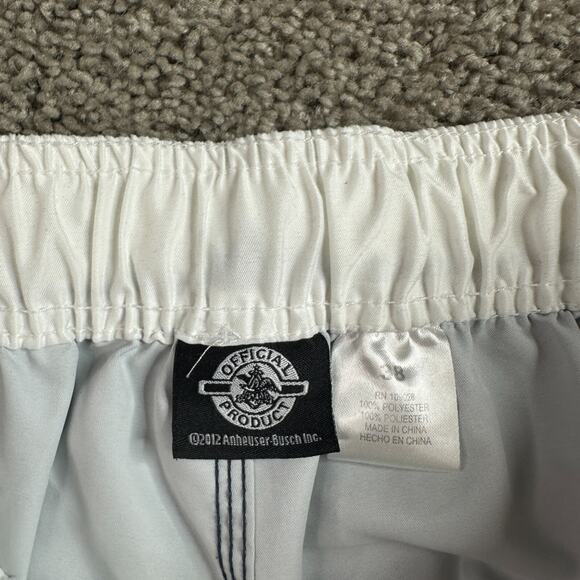 Budweiser Board Shorts Mens 38 Blue Red Polyester Bathing Suit Swimming READ - Picture 5 of 12